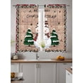 thumbnail image 4 of Christmas Snowman Sheer Curtains 72 Inch Long 2 Panels, Winter Pine Trees Xmas Snow Wood Grain Light Filtering Rod Pocket Semi Sheer Curtains, Sheer Voile Drapes for Living Room Bedroom, 52"x72", 4 of 5