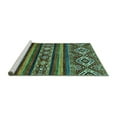 thumbnail image 2 of Ahgly Company Machine Washable Indoor Square Abstract Turquoise Blue Modern Area Rugs, 8' Square, 2 of 4