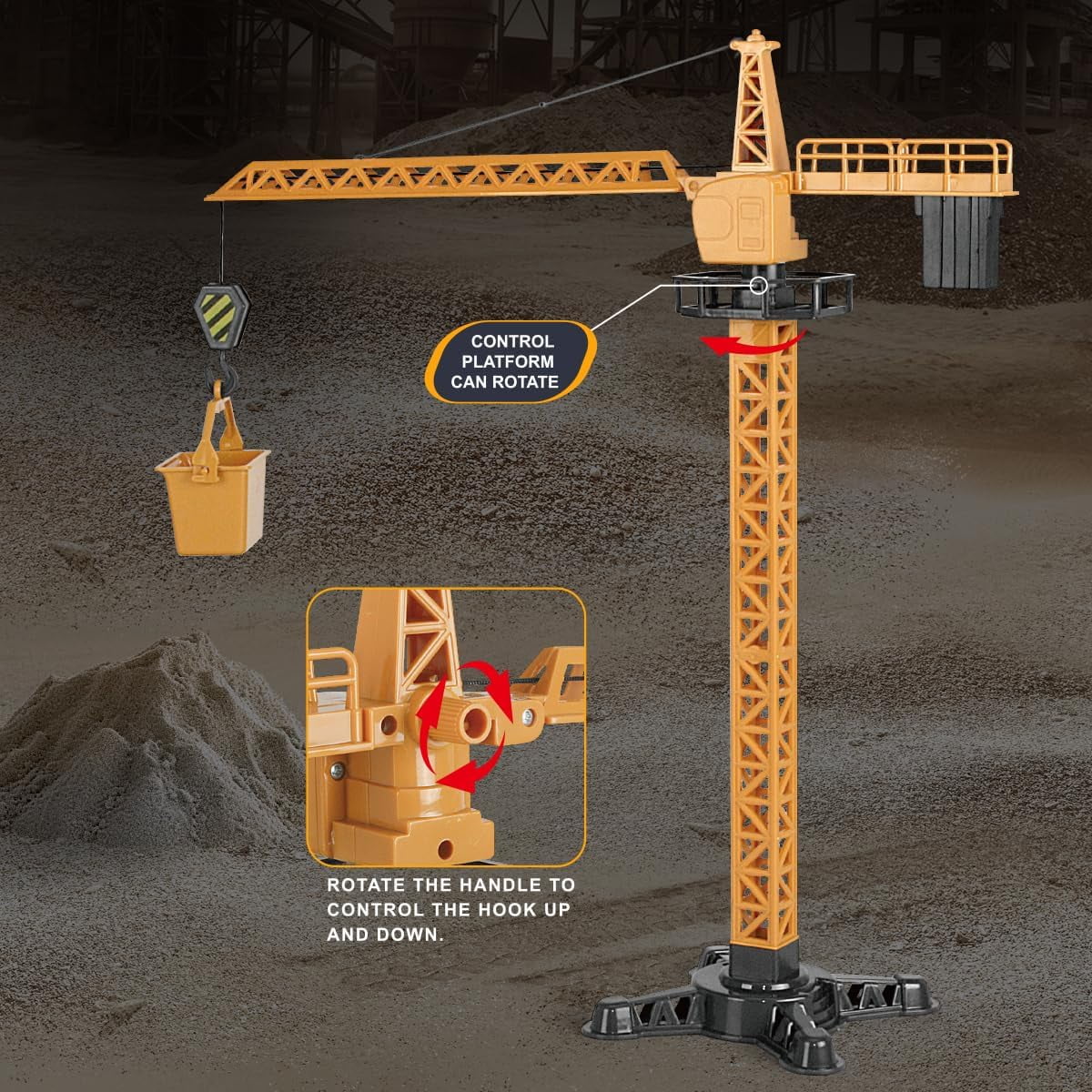 Remote Control Excavator Transporter Playset, RC Dump Truck with Crane, Electronic Construction Vehicles Toy for Boys Kids