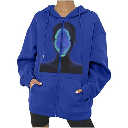 

Moxiu Women s Y2K Vintage Graphic Halloween Zip Up Hoodie E-Girl 90s Streetwear Sweatshirts Plus Size Loose Pockets Jacket Tracksuit Oversized Casual Drawstring Hoodie