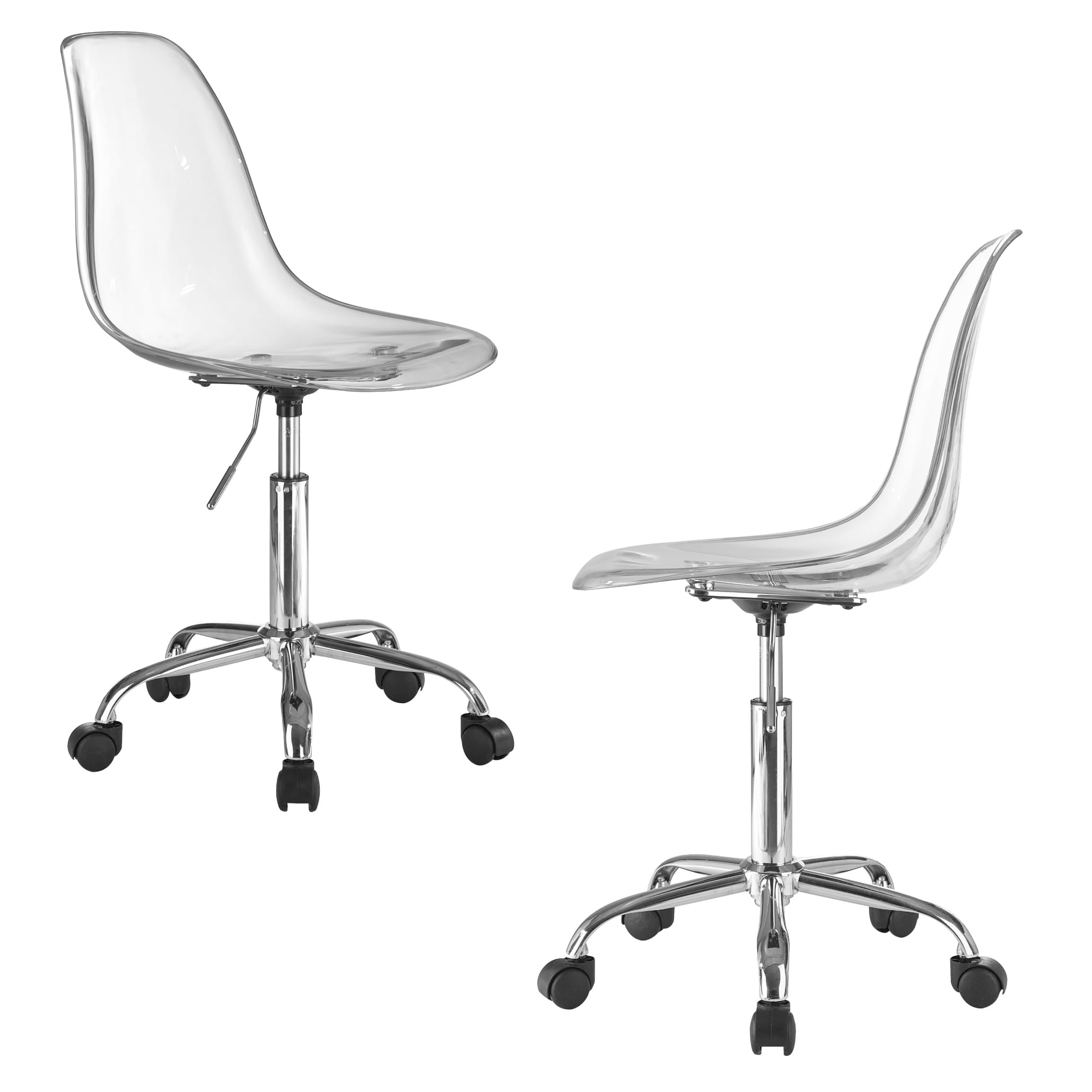 Urban Shop Office Chair, Acrylic and Metal Frame, Clear