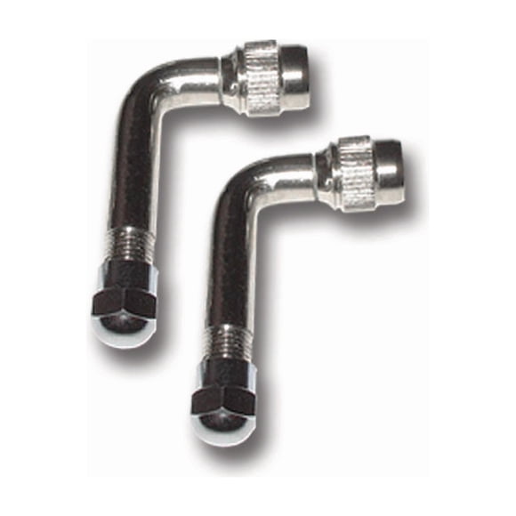 Pacific Dualies Valve Stem Extension 18090 Use With Inner Wheels And Outer Wheels; 90 Degree; Stainless Steel; With Caps; Set Of 2