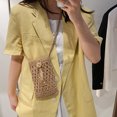 thumbnail image 3 of Yucurem Women Travel Straw Woven Mini Shoulder Crossbody Phone Bag (Light Brown), 3 of 10