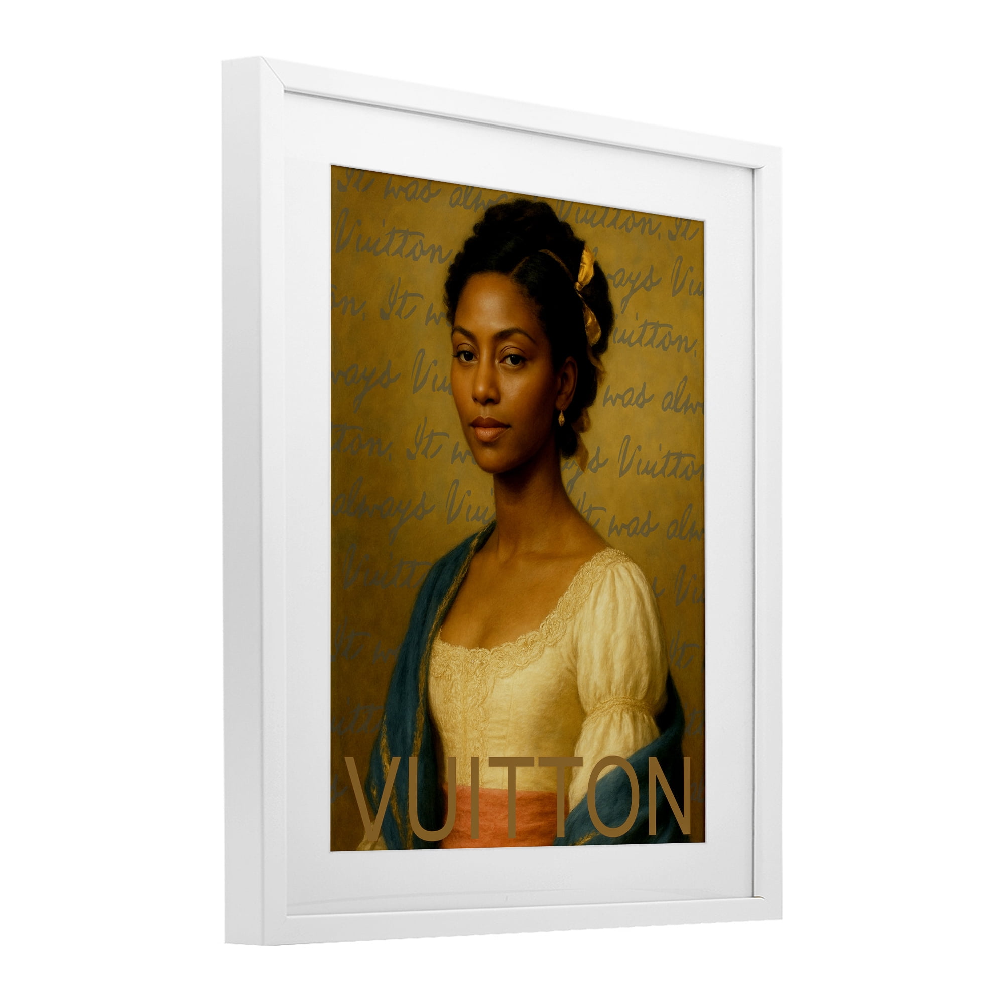Stupell Industries Vintage Fashion Lady White Framed Print Under Glass, design by Grotto Studios