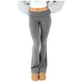 thumbnail image 1 of Pantalones de mujer de moda y casuales, de cintura baja y corte acampanado, en color liso, 1 of 3