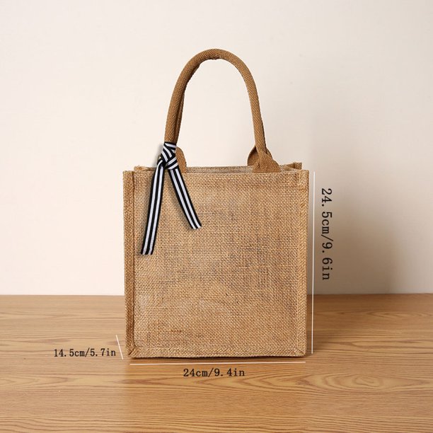 Typpkmm Jute Ladies Tote with Tote Bag Laminating Blank Shopping, SD-shuzhong