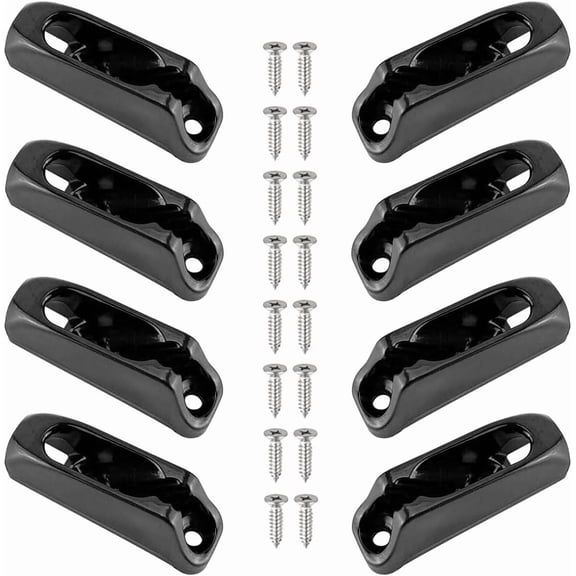 Boat Rope Cleat 8Pcs Black Nylon Self-Locking Cord Cleats, Marine Jam Cleat for Rope 4mm Deck Accessories