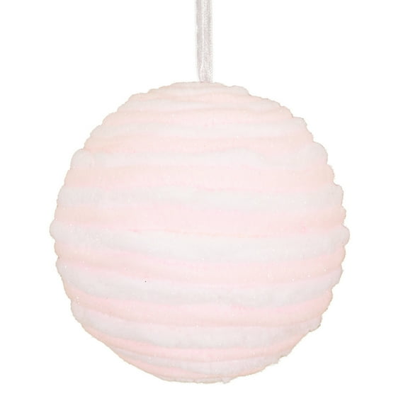 Luoshdecor Velvet Christmas Balls,3.9 in Large Hanging Shatterproof Flocked Christmas Tree Ornaments for Tree Weeding Party Decorations (Lightpink)