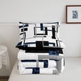 thumbnail image 4 of YST Couette Rayée Bleue pour Enfants Garçons Filles, Literie Géométrique Grand Lit, Ensembles de Literie à Texture Léopard, Courtepointe Réversible Abstraite avec 2 Taies d'Oreiller Déco de Chambre, 4 of 5