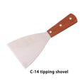 thumbnail image 4 of Kearding Cortador de mango de madera Raspador conveniente Pala multifuncional Ligereza Herramienta de corte de amplia aplicación Espátula Cocina y Comedor C-14Espátula inclinada, 4 of 6