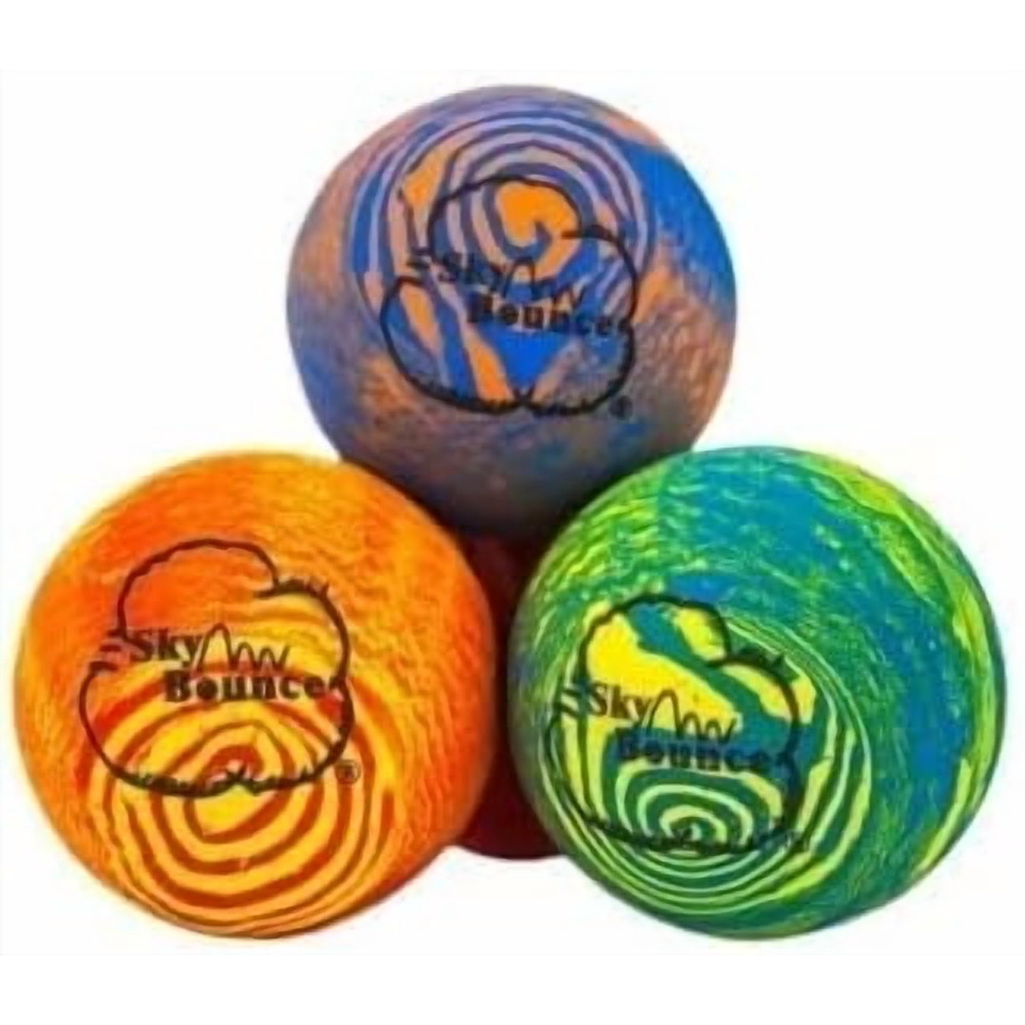 Sky Bounce® Balls Rainbow Color Rubber Handball for Recreational Handball (Hand Ball), Stickball, Racquetball, Catch, Fetch, and Many More Games 2 1/4" Diameter Premium Hollow Rubber (Pack of 12)