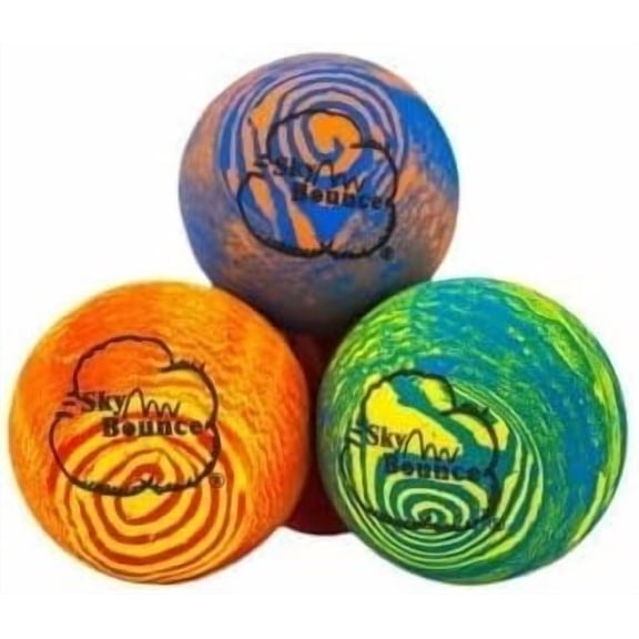 Sky Bounce® Balls Rainbow Color Rubber Handball for Recreational Handball (Hand Ball), Stickball, Racquetball, Catch, Fetch, and Many More Games 2 1/4" Diameter Premium Hollow Rubber (Pack of 12)