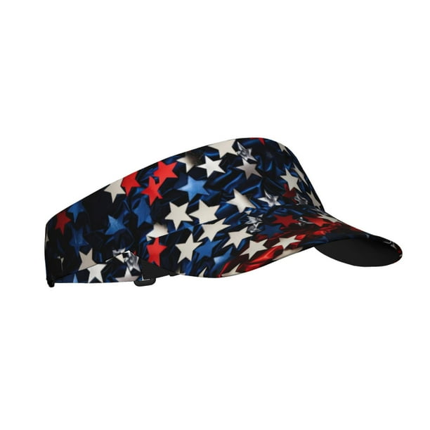 Balery Red Blue White Stars Gorra deportiva con visera ajustable para mujer y hombre (talla única)