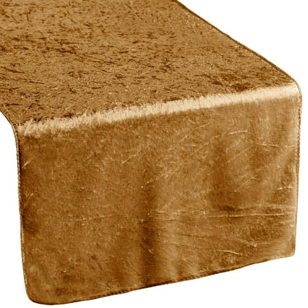 

1 Pc 13 X 108 Velvet Table Runner - Mustard Gold For Wedding & Event Decor