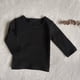 thumbnail image 4 of Camiseta de manga larga para niños Laklulu, camiseta de algodón con cuello redondo para niños, camiseta de fondo liso (negra), 90 cm, 4 of 5