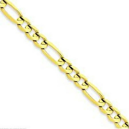14K Yellow Gold Men Women's 2.6MM Figaro Chain Spring Clasp