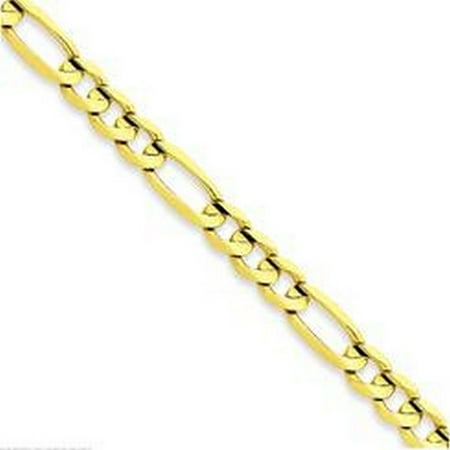 - 14K Yellow Gold Men Women's 2.6MM Figaro Chain Spring Clasp (24)