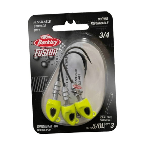 Berkley Fusion19 Swimbait Jighead, Pearl White, Size 3/0, 1/4 oz.