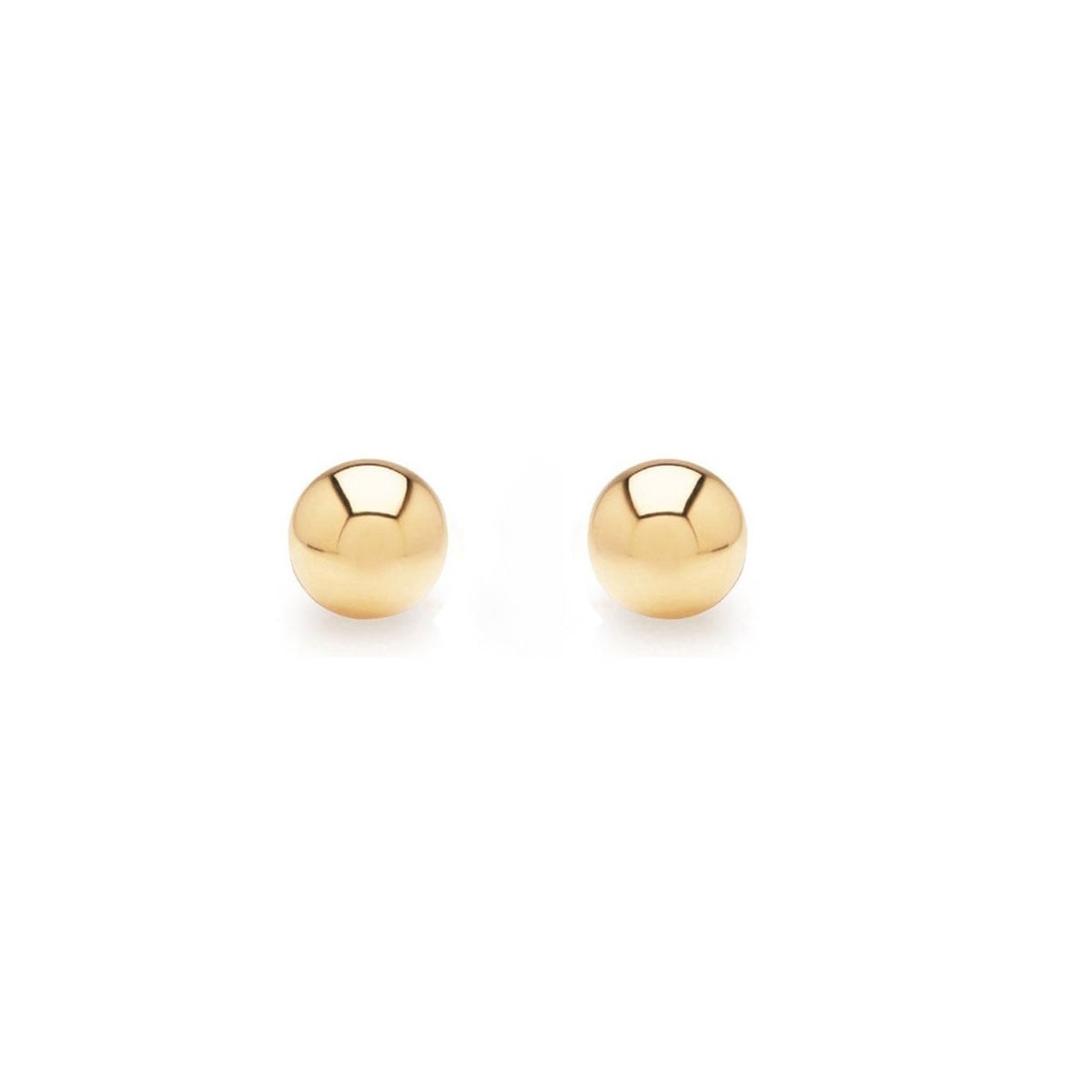 SuperJeweler 24K Yellow Gold Vermeil Polish Finished 8mm Ball Stud Earrings With Friction Backs for Women