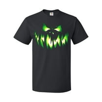 Inktastic Viciously Grinning Pumpkin Face in Lime Green Glow T-Shirt