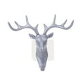thumbnail image 2 of Visland Deer Head Wall Hook Antler Hanger Key Coat Hat Hooks Plastic Home Decor for Living Room Bedroom Bathroom, 2 of 8