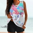 thumbnail image 1 of WIZUTIZ Ensemble de Jupe de Plage Conservatrice Imprimée pour Femmes avec Dos à Bretelles Maillot de Bain Deux Pièces Robe de Bain Rose Prix Réduit, 1 of 4
