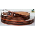 thumbnail image 5 of 55-56 Unisex 1-1/2" 100% Full Grain Tan Leather Basket Weave Tooled Belt 2609RS03, 5 of 5