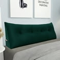thumbnail image 4 of WOWMAX Large Bolster Triangular Reading Backrest Positioning Support Wedge Pillow Headboard for Day Bed Bunk Bed RV/Trailer with Removable Cover Full Velveteen Green, 4 of 7