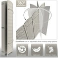 thumbnail image 3 of Room Divider Privacy Screen, 6 ft. Tall Extra Wide Foldable Panel Partition Wall Divider, Double Hinged Room and Folding Privacy Screens Beige, 3 of 7