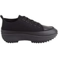 thumbnail image 4 of Womens Easy Lace Up Low Top Canvas Chunky Sole Trainers Sneakers - Black - US 7, 4 of 7