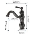 thumbnail image 4 of Grifo de lavabo negro retro, grifo de baño giratorio 360, grifo mezclador de lavabo de latón, grifo mezclador de baño con nueva válvula de cerámica, 4 of 6