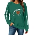 thumbnail image 5 of Yangnuo Women's Football Heart Graphic Crew Neck Sweatshirt Sleeve Stitch Print Loose Long Sleeve Casual Pullover Tops, 5 of 5