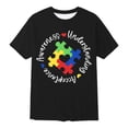 thumbnail image 4 of Autism Awareness Shirt Men: Autism Acceptance T Shirt Autism Support Inspirational Short Sleeve Tee Tops(Black,L), 4 of 4