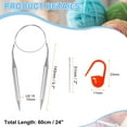 thumbnail image 2 of Uxcell 2pcs Knitting Needles Size US 15(10mm) Circular Needle 24 Inch(60cm) Round Metal Stainless Steel Needle with Needle for Handmade Projects DIY Knitting, 2 of 7
