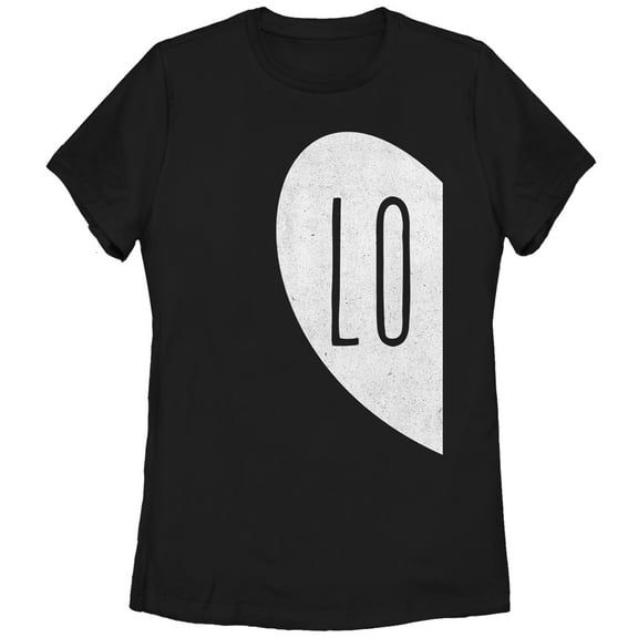 Women's Lost Gods LO Half Love Heart Graphic Tee Black Small