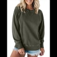 thumbnail image 2 of Sudadera Informal de Larga con Cuello Redondo para Mujer, Sudadera Holgada Verde L, 2 of 8
