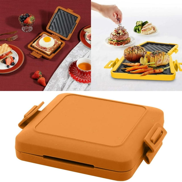 Appareil à Sandwichs Toastie pour Micro-Ondes, Appareil à Toastie Munchy pour Micro-Ondes, Appareil à Toastie Micro-Ondable avec Sangles en Silicone Réglables Sans Électricité Sans Fil