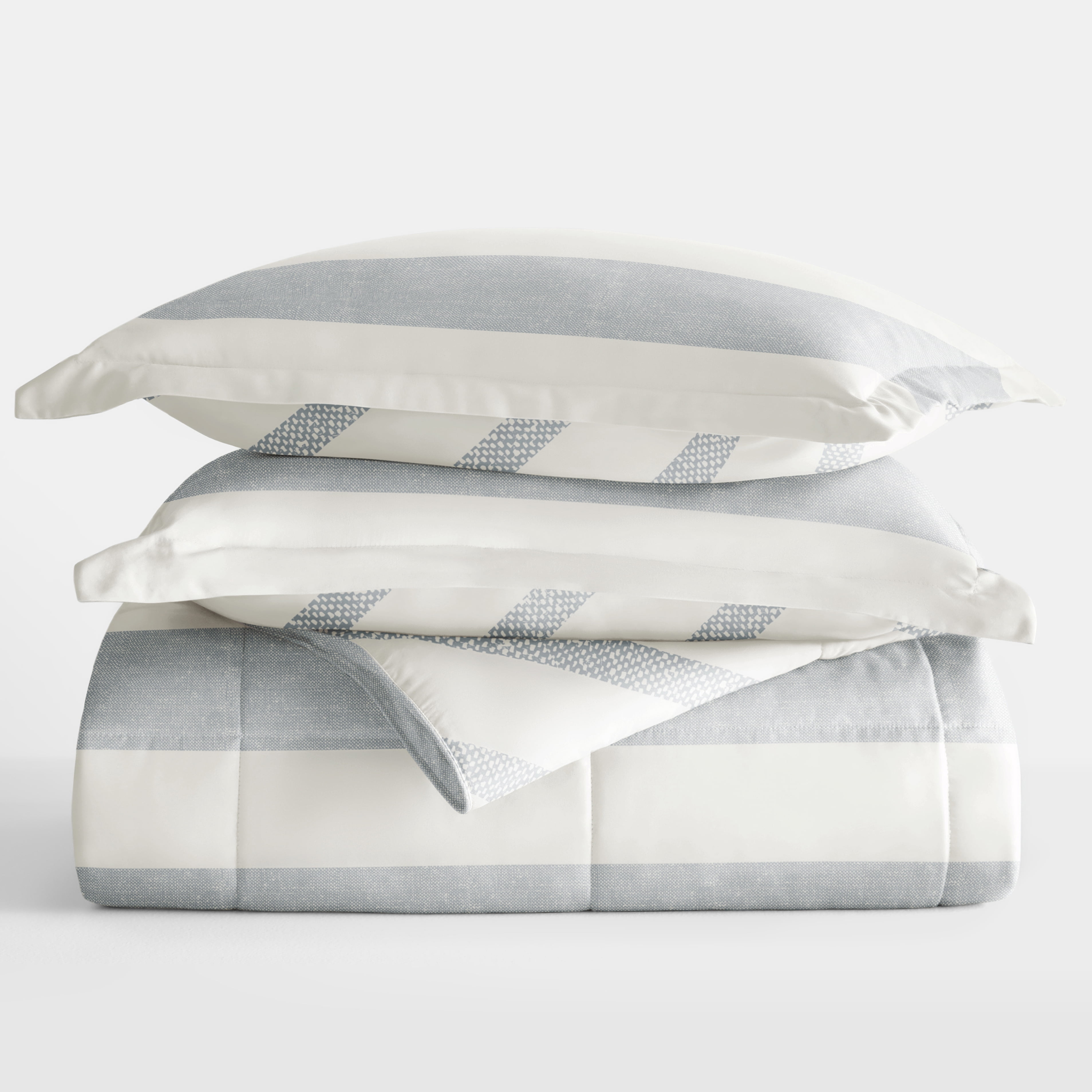 All Season Ultra Soft Comforter Set Lightweight Bedding in Distressed Stripe for King/Cal King by Comfort Canopy