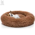 thumbnail image 3 of Gustave Pet Dog Calming Bed, Self-Warming Round Cushion Bed, Luxurious Faux Fur Donut Cuddler Soft Plush Comfortable for Sleeping "Brown, 80CM", 3 of 8