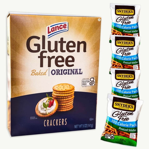 Lance Gluten Free Baked Original Crackers 5oz - Snyder's Gluten Free Pretzel Sticks 0.9oz (4pk) - 5 Items