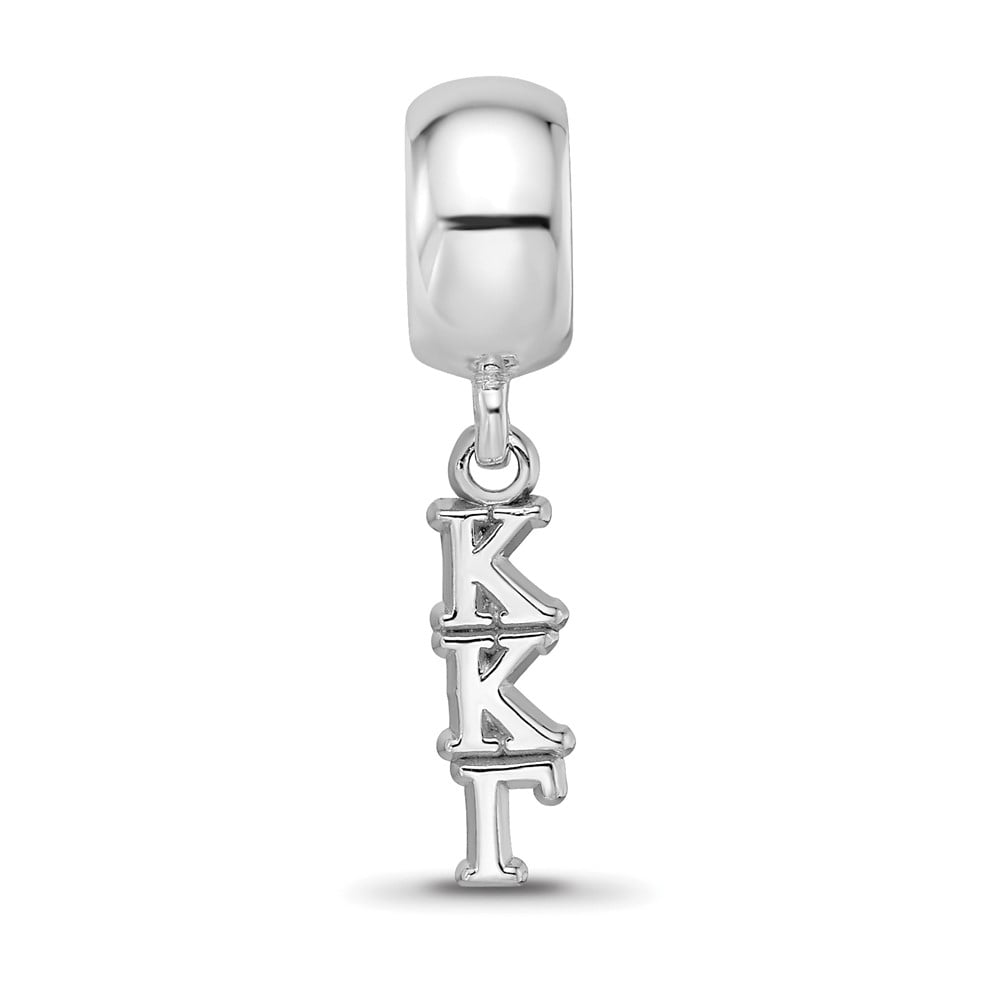 Sterling Silver RH-plate LogoArt Kappa Kappa Gamma Vertical Letter Bead QKKG005BD1-SS