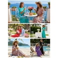 thumbnail image 2 of Chiclily Women's Summer Short Sleeve Maxi Dress with Pockets - Soft Casual Loose Long Boho Sundress for Beach & Vacation, Navy Blue Size S, 2 of 7