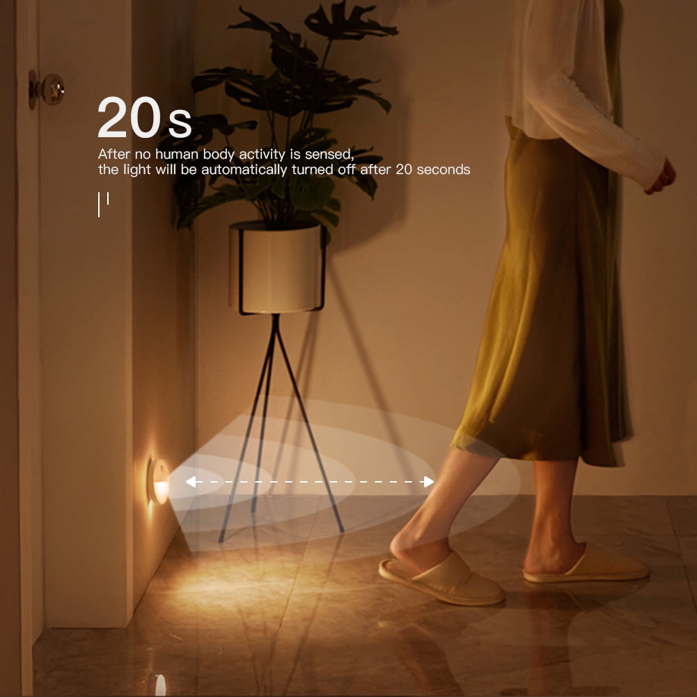 Kepooman 2 Pcs Portable Stick-On Motion Sensor LED Night Light for Hallway Stairs Bedroom, Battery Powered, Daylight