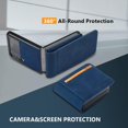 thumbnail image 4 of Premium PU Leather Flip Folio Case for Samsung Galaxy Z Flip 4, [One-Piece] [Anti-Slip] [Scratch Resistant] Slim Flexible Protective Card Slot Shockproof Wallet Cover - Blue, 4 of 16