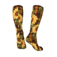 thumbnail image 5 of Lsque Yellow Black Plaid Sunflower Printed Crew Socks Men's Women's LightWeight Thin Casual Calf Socks ,Knee High Socks,Cotton Socks, 5 of 9