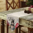 thumbnail image 3 of Table Runner Dresser Scarves Christmas Gnome with Snowman Cotton Linen Burlap Table Cover Winter Snowflake on Linen Table Runners for Family Kitchen Dining Holiday Party Banquet Decor, 3 of 5
