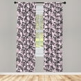 thumbnail image 4 of Ambesonne Flower Window Curtains, Abstract Forget Me Not, Each 28" W x 84" L, Pale Pink Black Taupe, 4 of 4