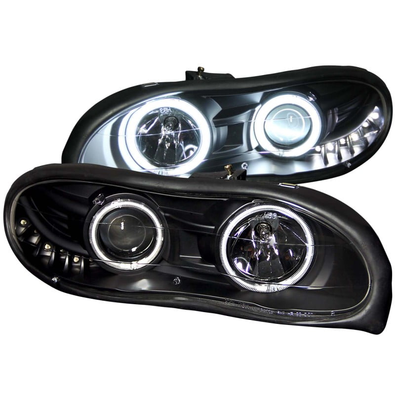 Pair Black Projector Headlights w/ Dual Halo Rim for 1998-2002 Chevrolet Camaro Pair Black Projector Headlights w/ Dual Halo Rim for 1998-2002 Chevrolet Camaro