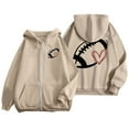 thumbnail image 1 of TINZ Chandail à Capuchon de Sport Décontracté à Manches Longues avec Poche et Cordon de Serrage Imprimé Rugby à la Mode pour Femmes (11) Chandail en Molleton Décontracté pour Femmes, 1 of 6