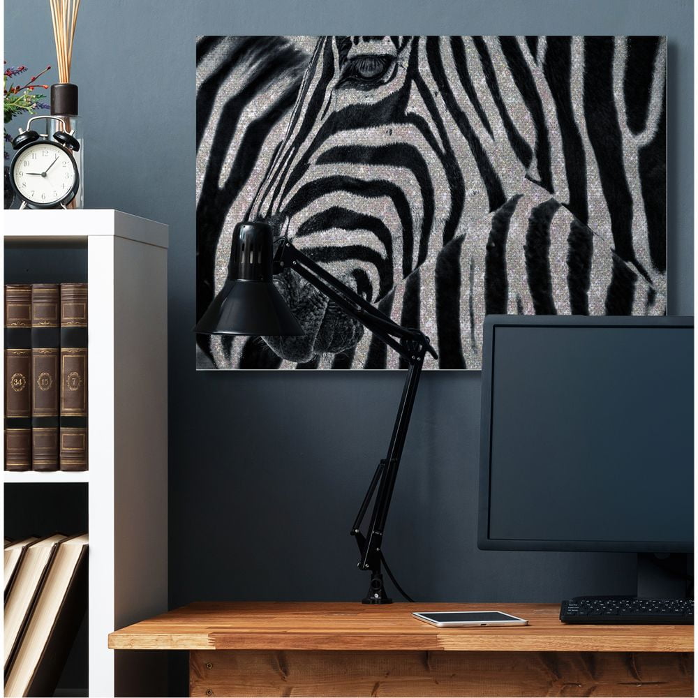 Stupell Industries Glitter Zebra Glam Fashion Animal Design Canvas Wall Art by Ziwei Li